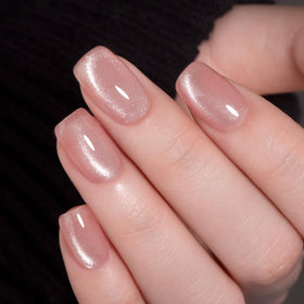 MAYCHAO Pink Cat Eye Gel Nail Polish 15ML application on nails