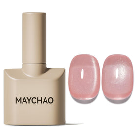 MAYCHAO Pink Cat Eye Gel Nail Polish 15ML front view