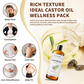MAYJAM Organic Castor Oil 16 oz with essential oils