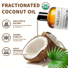 MAYJAM Organic Fractionated Coconut Oil 473ml back view