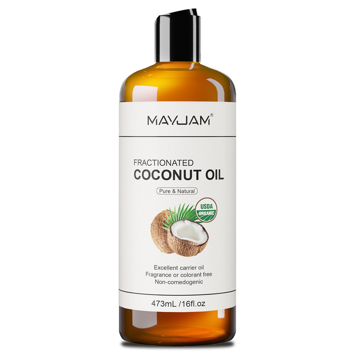MAYJAM Organic Fractionated Coconut Oil 473ml front view