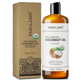 MAYJAM Organic Fractionated Coconut Oil 473ml packaging