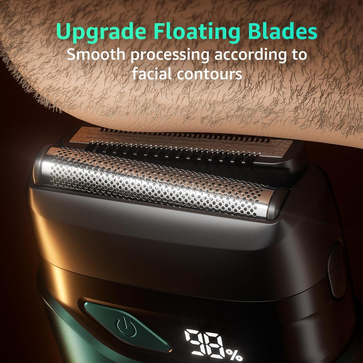 Mbzoey Electric Foil Shaver emerald green side view