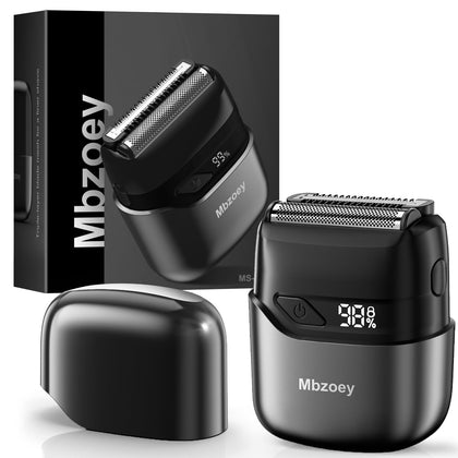 Mbzoey Electric Foil Shaver front view with titanium blades