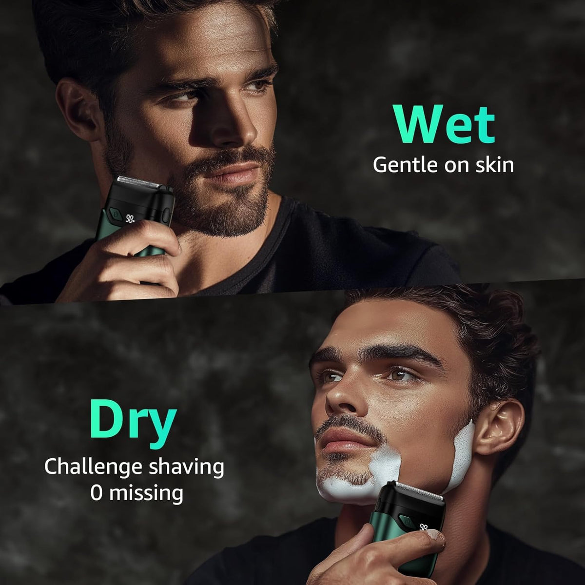 Mbzoey Electric Foil Shaver with water running over it