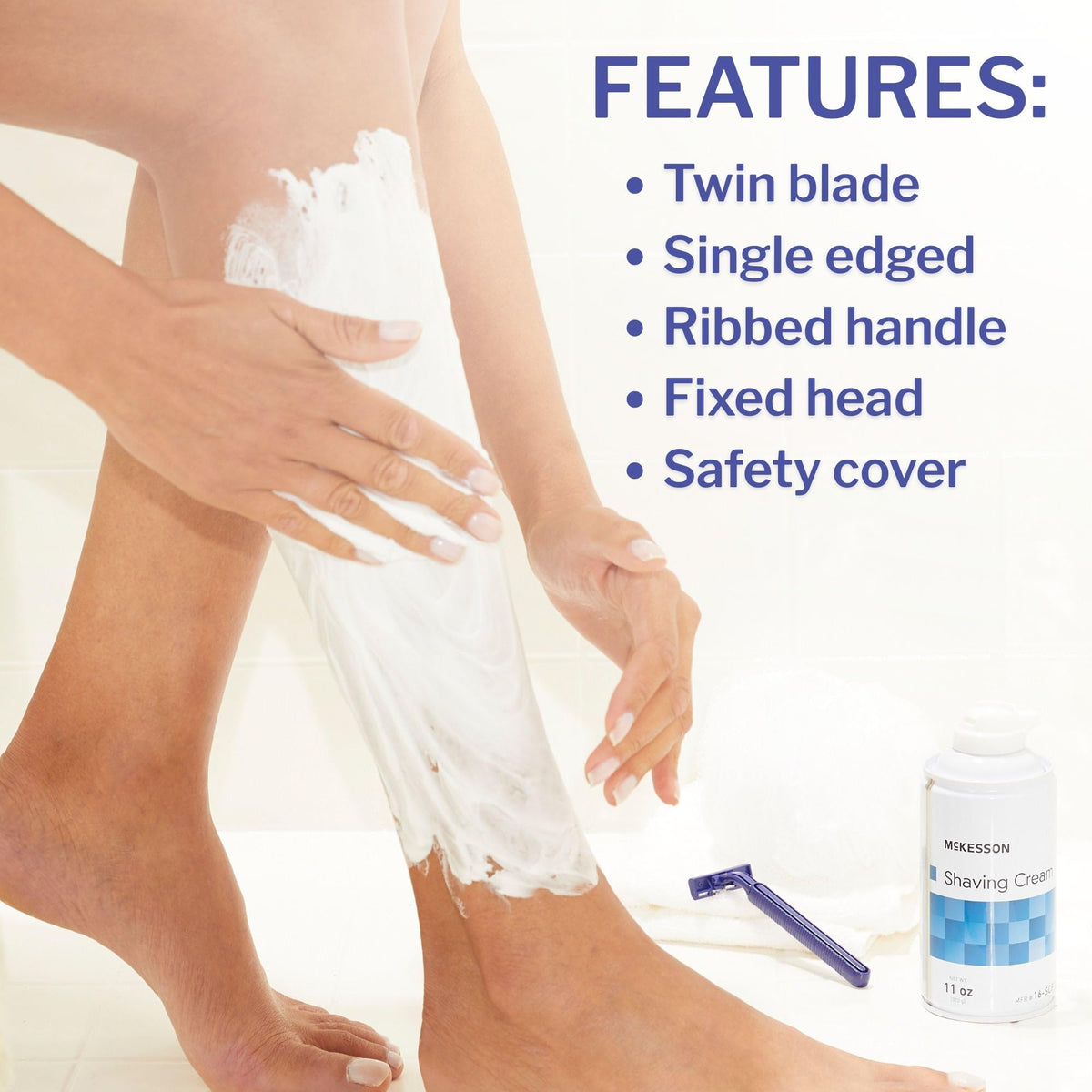 McKesson Disposable Razor safety cap for hygienic handling