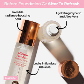 MCoBeauty Miracle Flawless Setting Spray application close-up