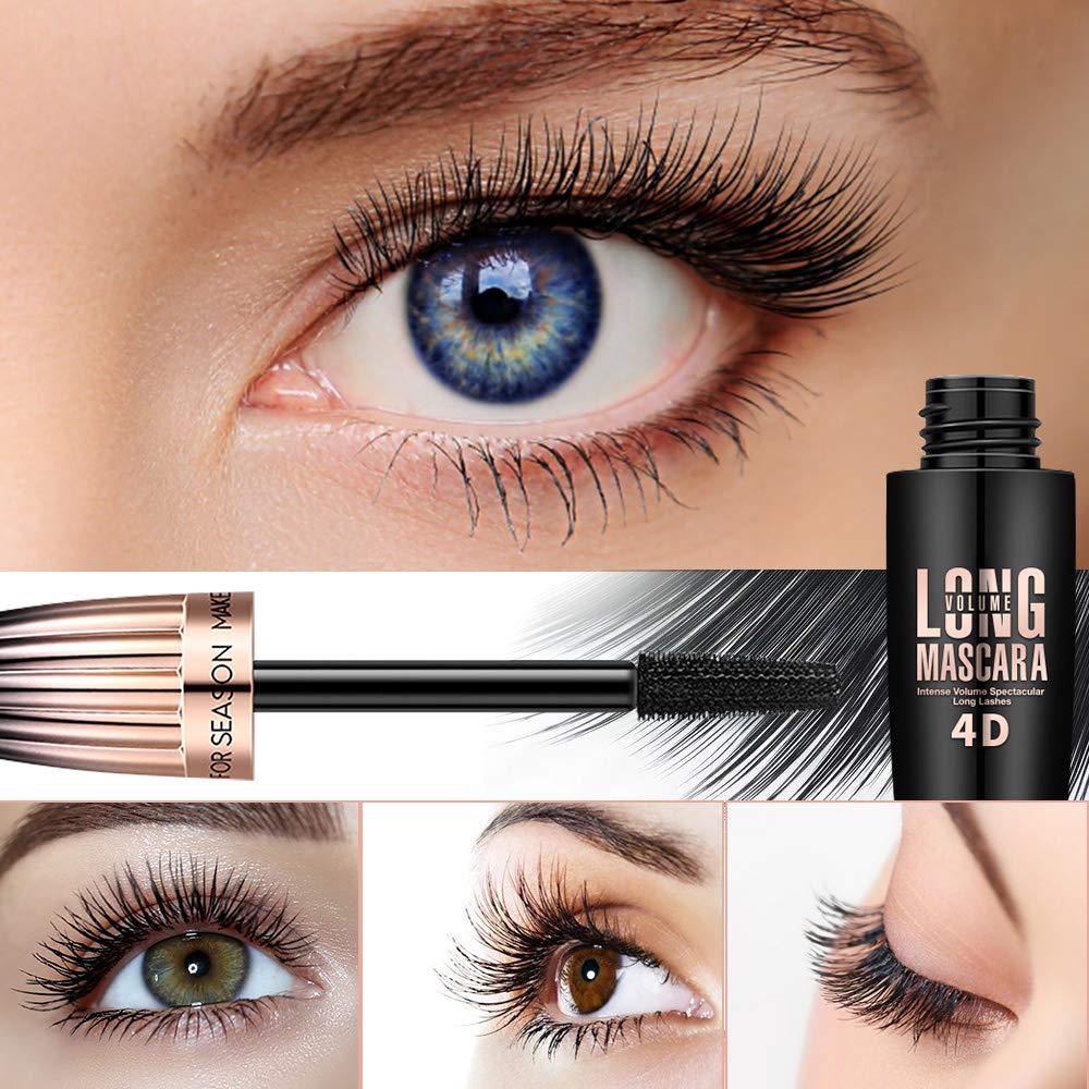 Mcukv 4D Silk Fiber Lash Mascara application on eyelashes