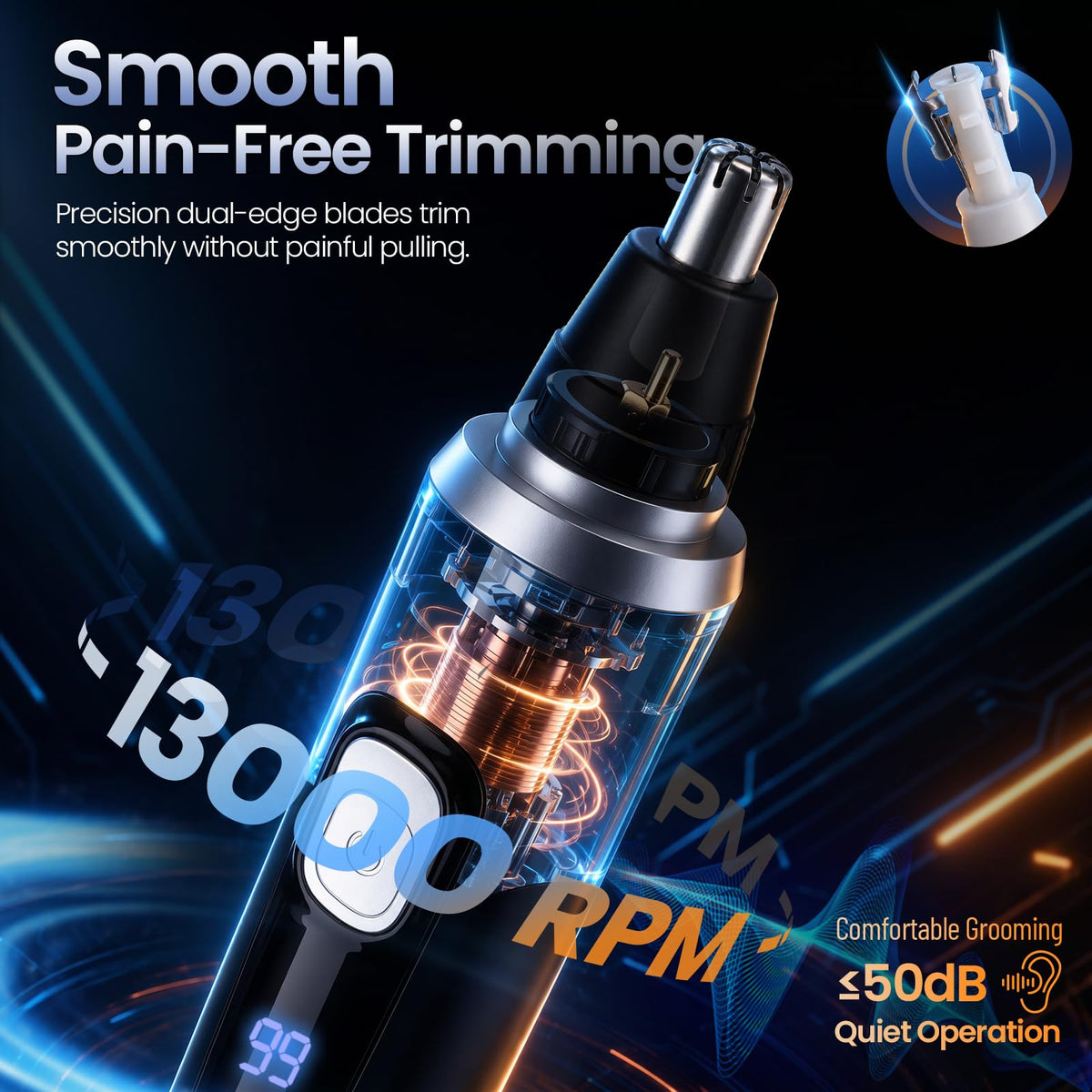 MDMSXXDD Ear and Nose Hair Trimmer compact design in travel case
