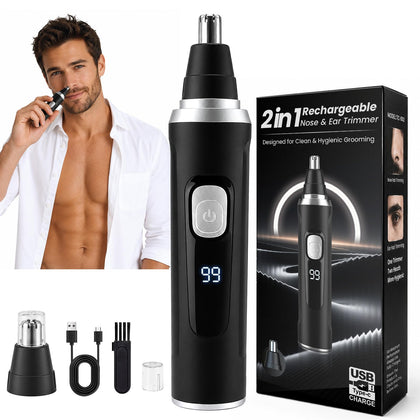 MDMSXXDD Ear and Nose Hair Trimmer front view with LED display