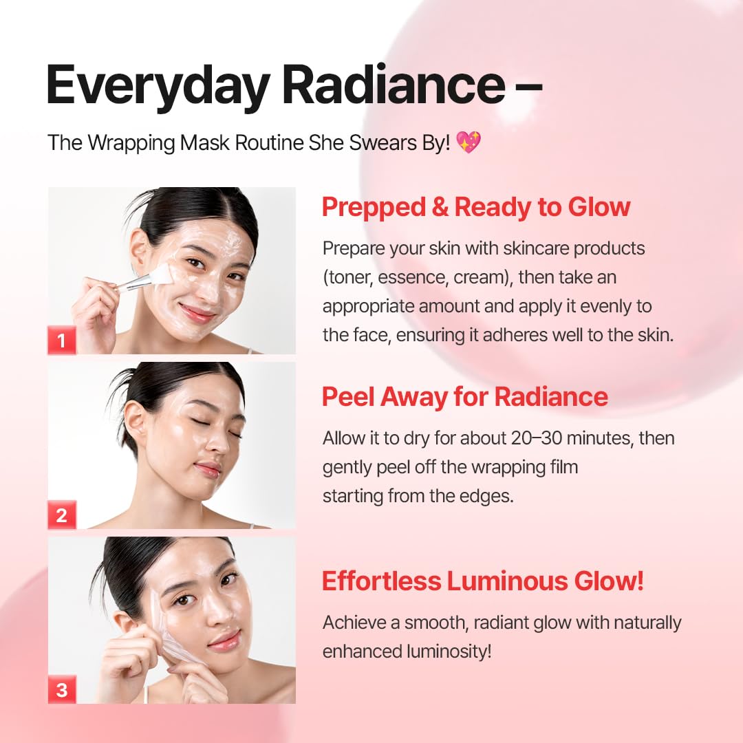 MDP Red Lacto Collagen Wrapping Mask in bathroom setting