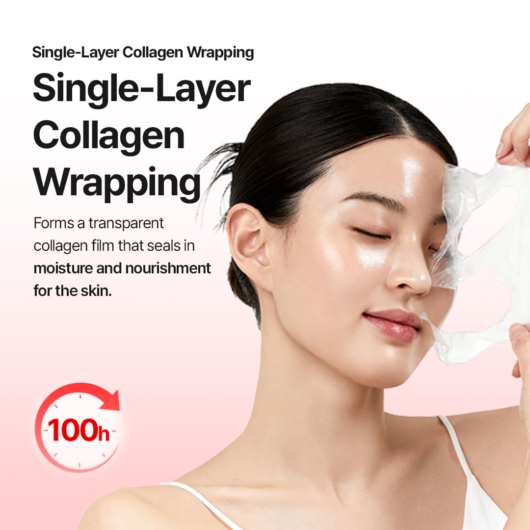 MDP Red Lacto Collagen Wrapping Mask peel-off process