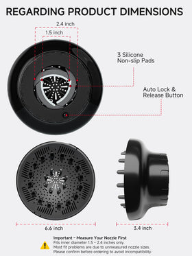 meborll Hair Diffuser in use on curly hair