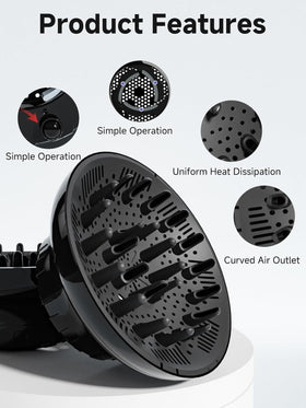 meborll Hair Diffuser lightweight design with silicone button