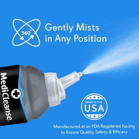 MediCleanse saline spray with measurement markings