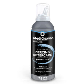 MediCleanse Sterile Saline Piercing Aftercare Fine Mist Spray 7.5 oz front view