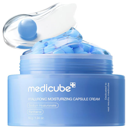 medicube Capsule Cream front view with Hyaluronic Acid capsules