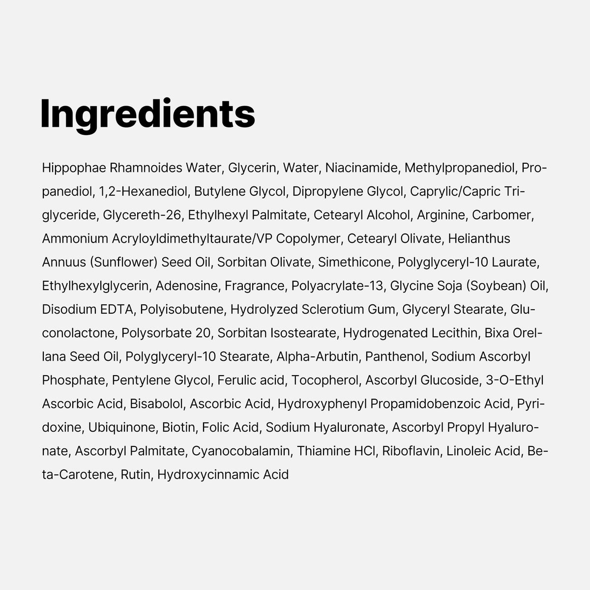 medicube Capsule Cream with ingredients list