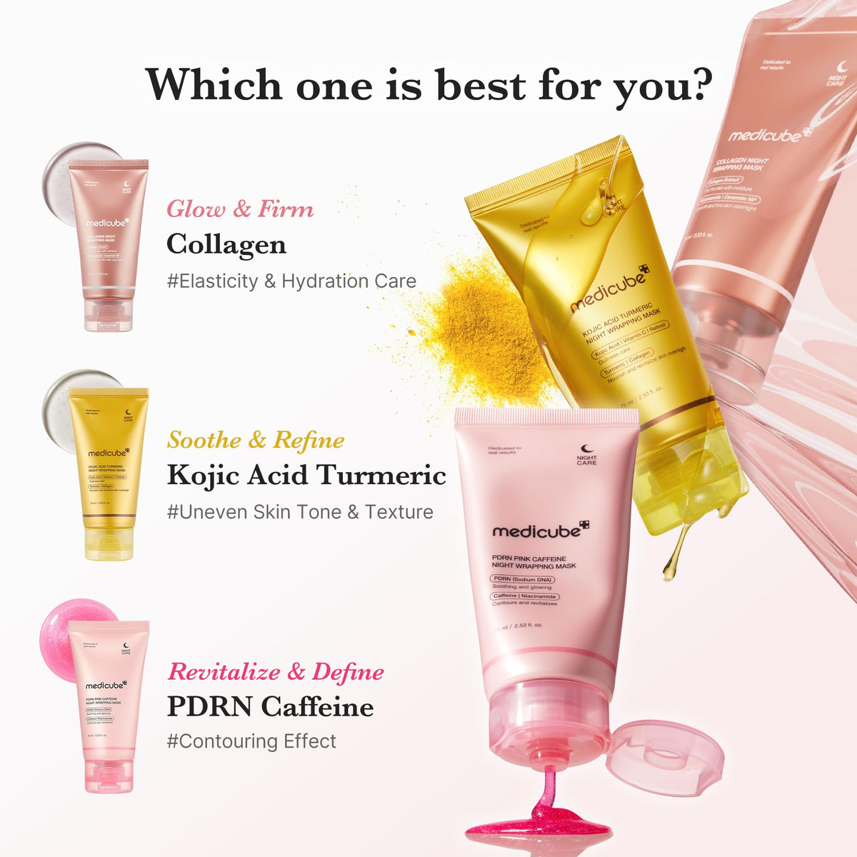 medicube Collagen Wrapping Mask on a bathroom counter