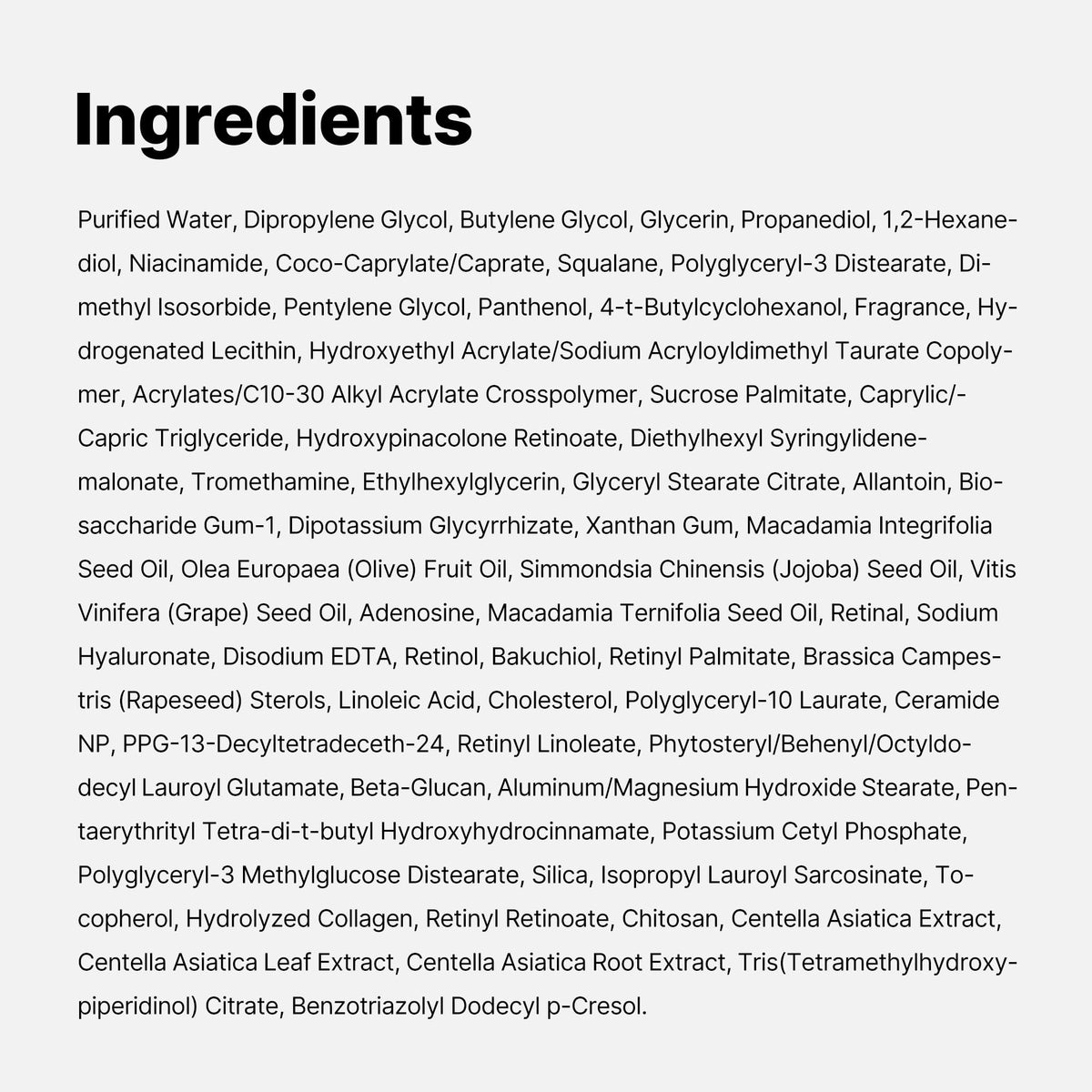 medicube Deep Reviving Bakuchiol Retinol Facial Serum ingredients list