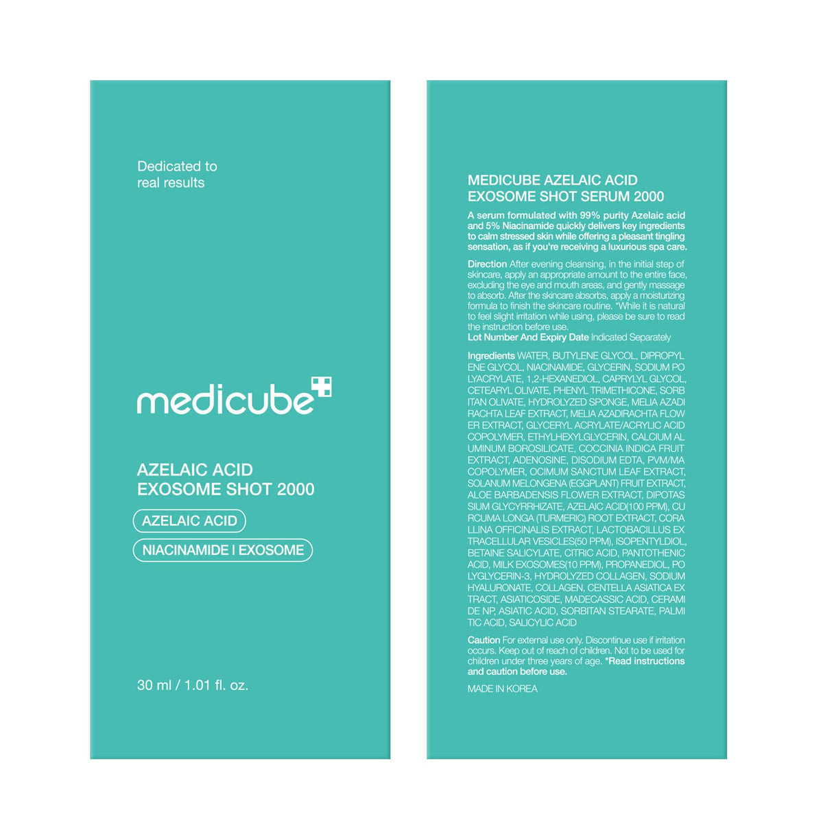 medicube Exosome Shot Azelaic Acid Facial Serum on a vanity