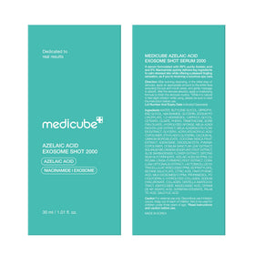 medicube Exosome Shot Azelaic Acid Facial Serum on a vanity