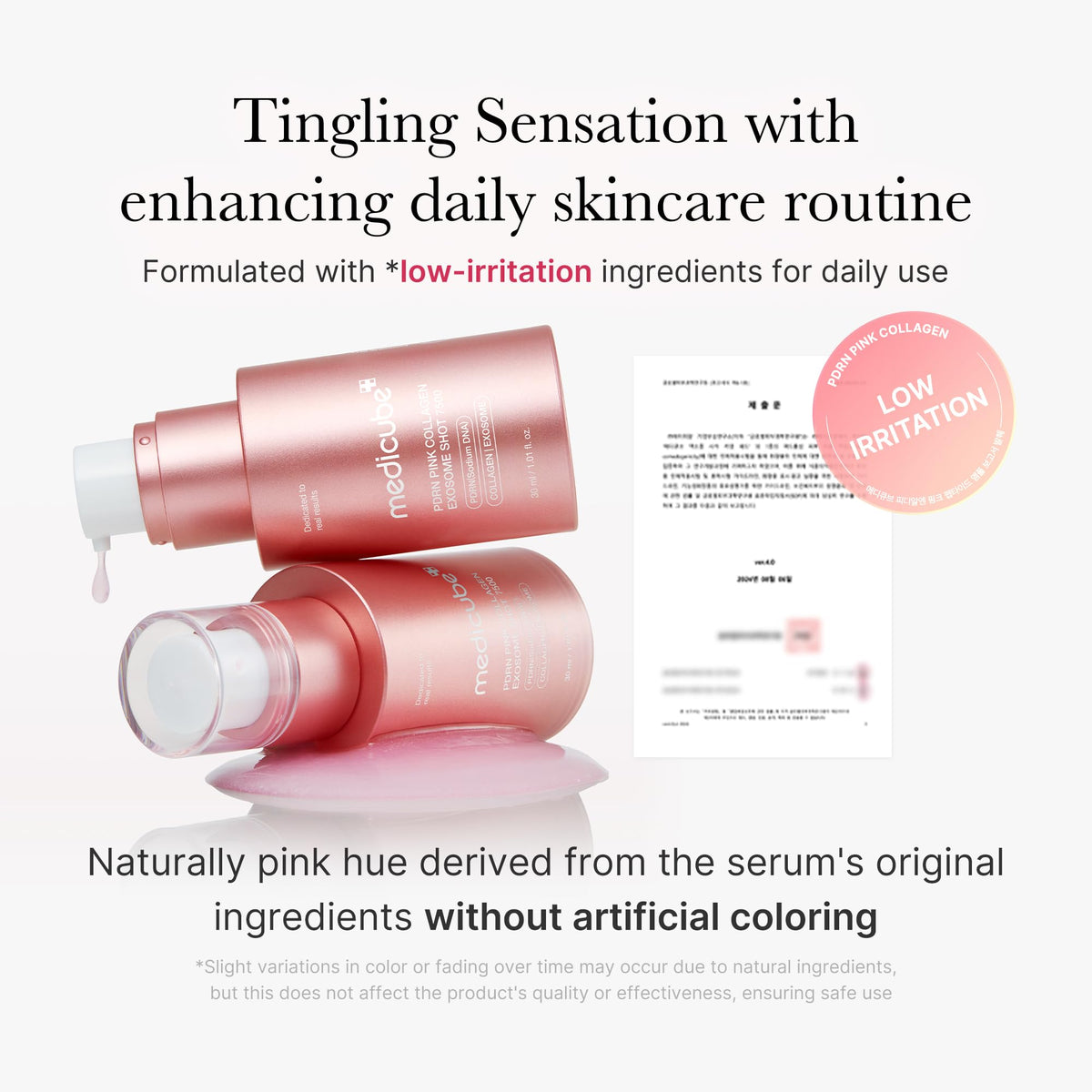 medicube Exosome Shot PDRN Pink Collagen Serum application on skin