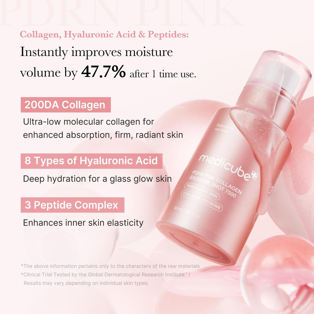 medicube Exosome Shot PDRN Pink Collagen Serum texture close-up