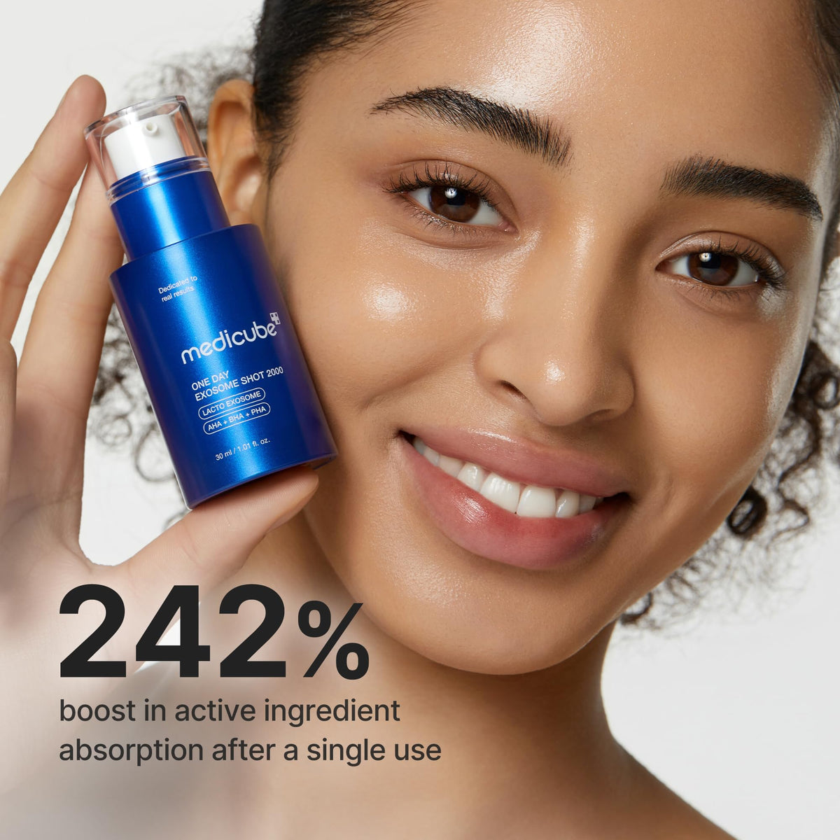 medicube Exosome Shot Zero Facial Serum texture on hand