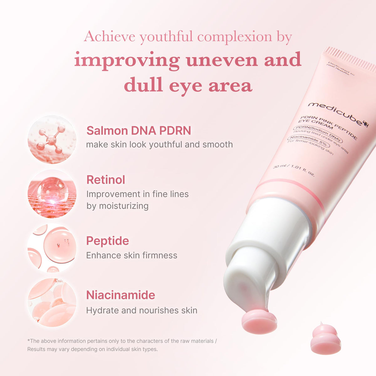 medicube Eye Serum texture on a fingertip