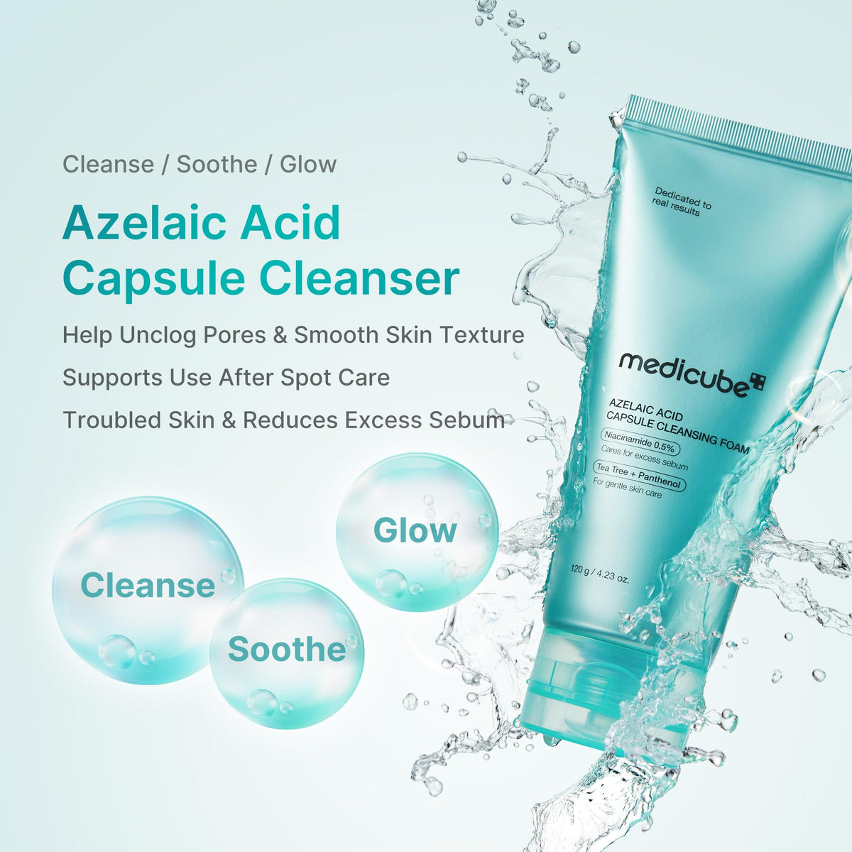 medicube Facial Cleanser Azelaic Acid Capsule Foam Cleanser packaging