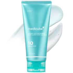 medicube Facial Cleanser Azelaic Acid front view with bubble gum texture