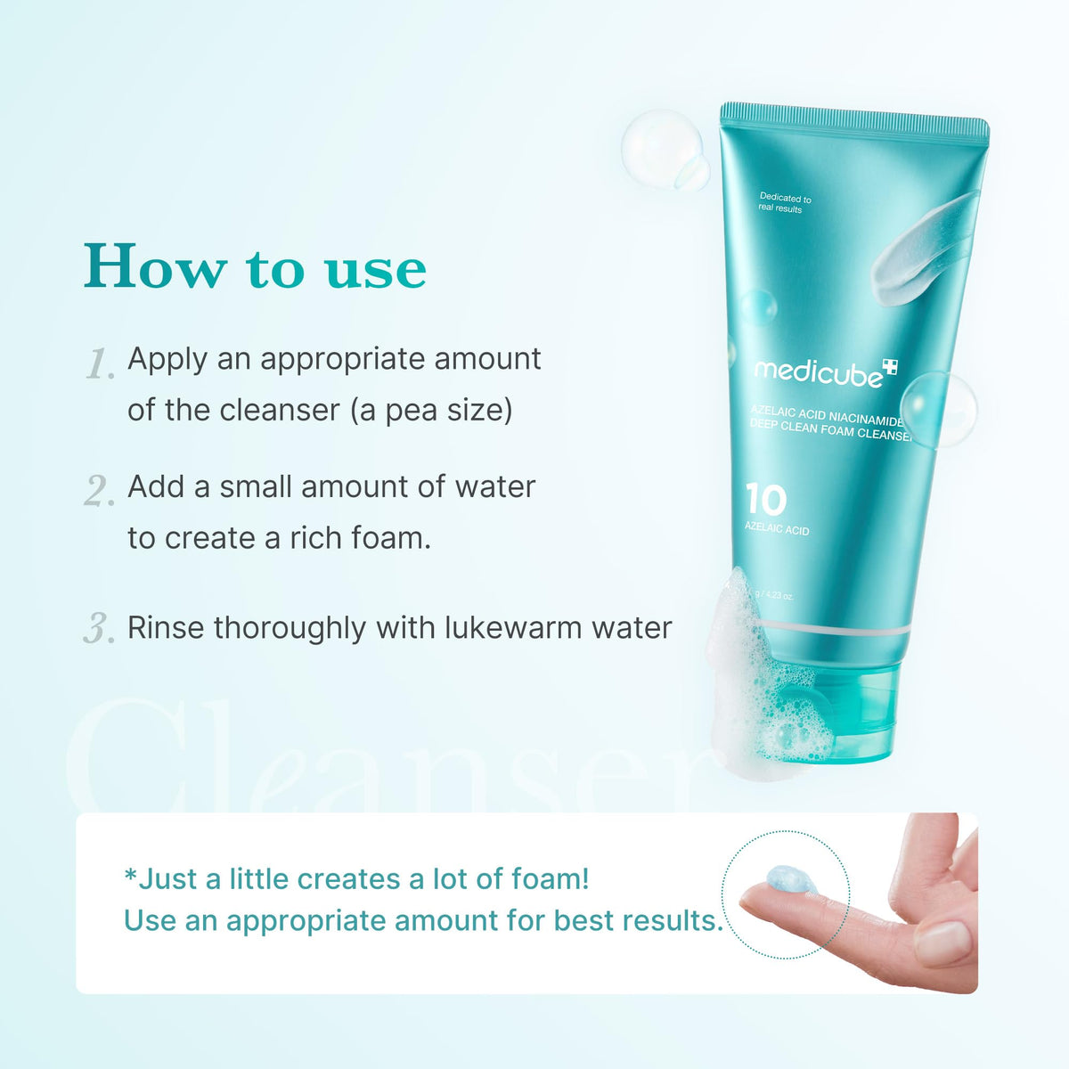 medicube Facial Cleanser Azelaic Acid in bathroom setting