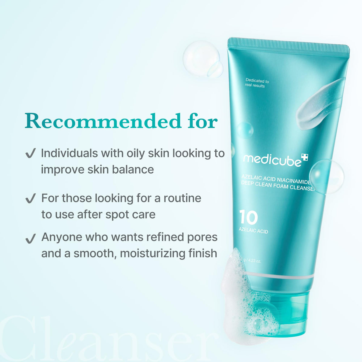 medicube Facial Cleanser Azelaic Acid ingredients list on packaging