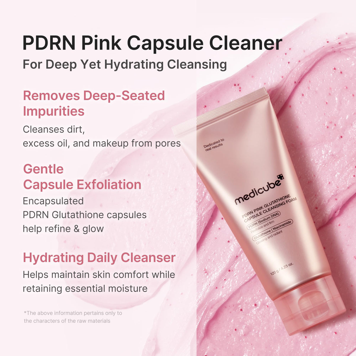 medicube Facial Cleanser PDRN Pink Glutathione texture close-up