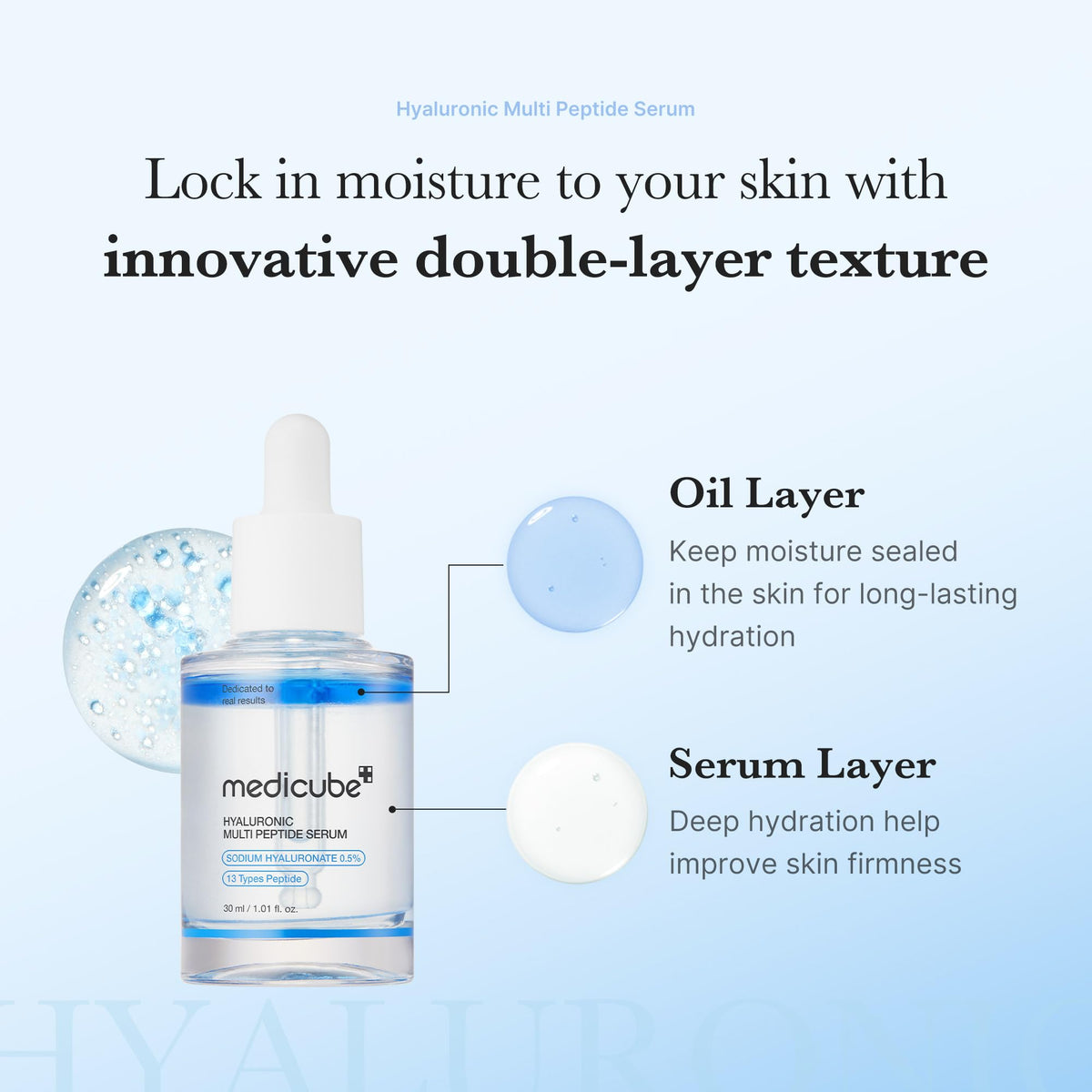 medicube Hyaluronic Multi Peptide PDRN Serum texture on hand