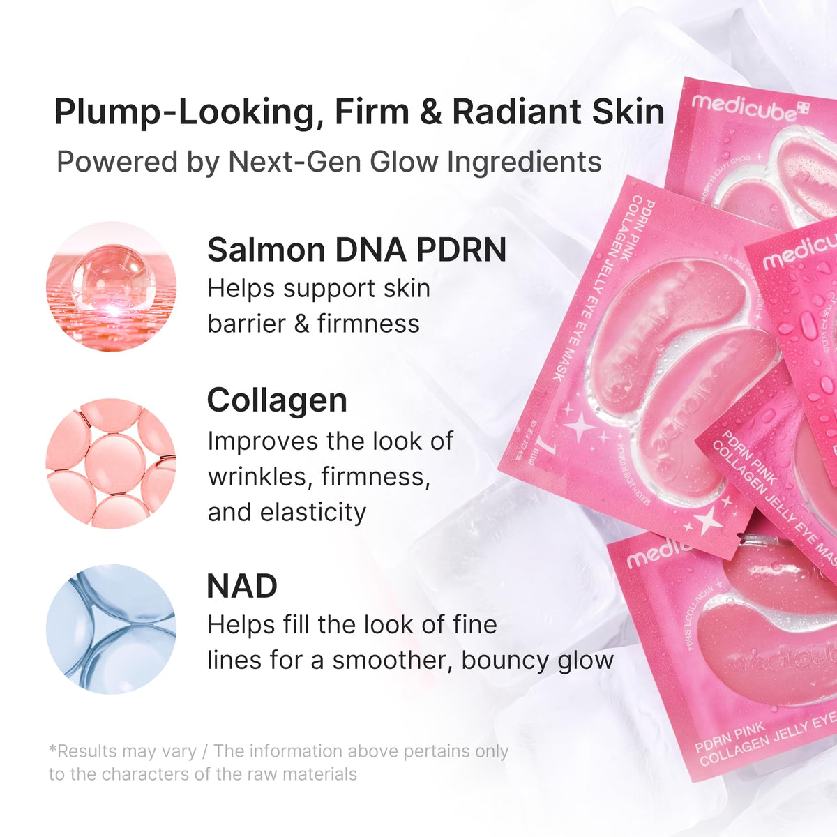 medicube Jelly Eye Mask PDRN Pink Collagen application on eyes