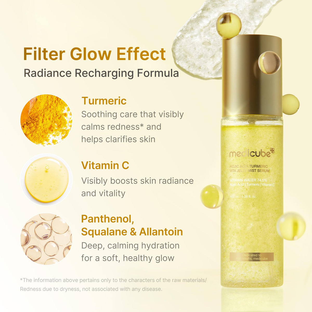 medicube Jelly Mist Serum close-up showing ingredients