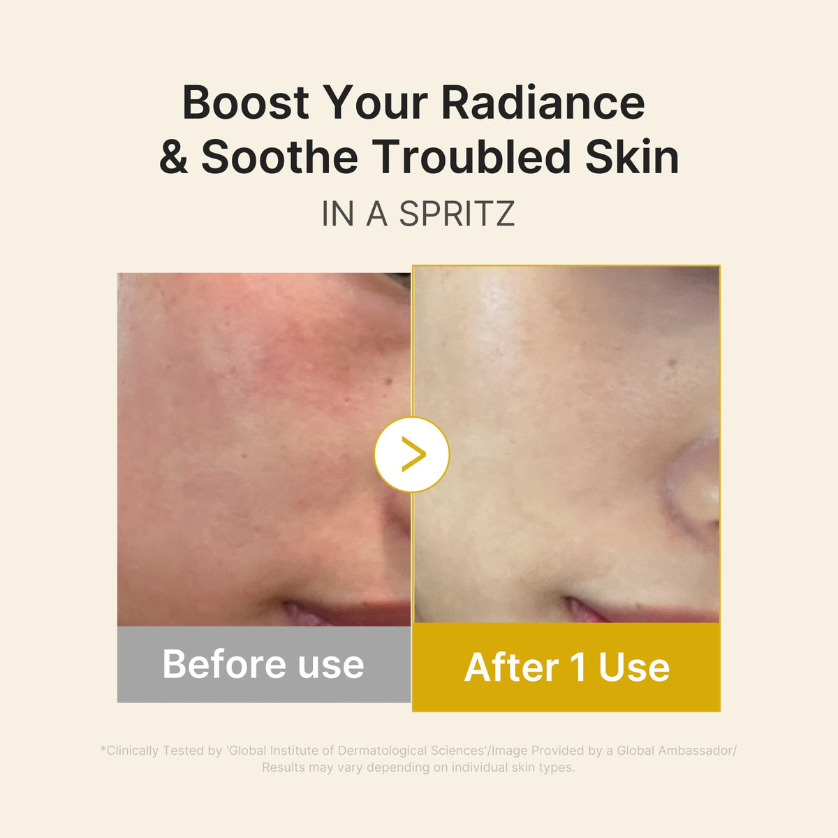 medicube Jelly Mist Serum in lifestyle setting on a vanity