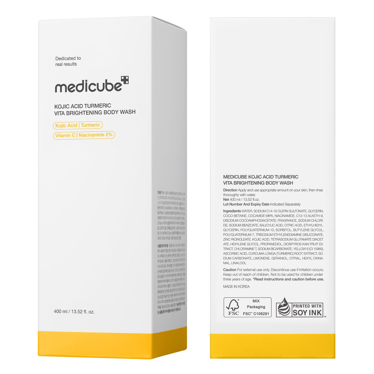 medicube Kojic Acid Turmeric Brightening Body Wash with ingredients