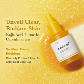 medicube Kojic Acid Turmeric Serum showing snowflake-like capsules