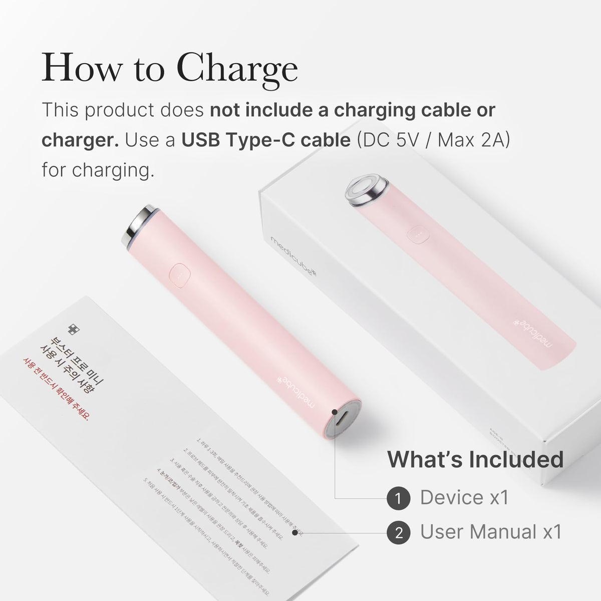 medicube Mini support Pro Pink on a bathroom counter