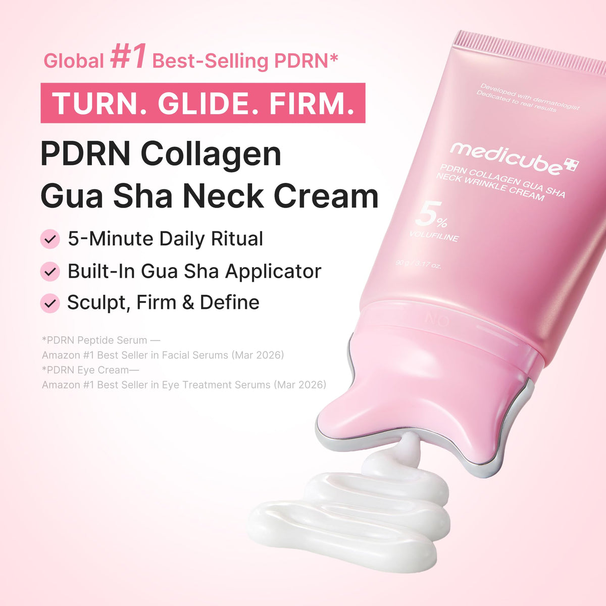 medicube PDRN Collagen Gua Sha Neck Cream applicator close-up