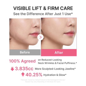 medicube PDRN Collagen Gua Sha Neck Cream on a bathroom counter