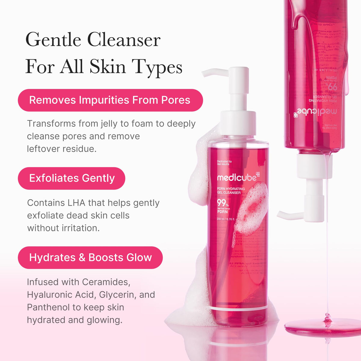 medicube PDRN Jelly to Foam Cleanser packaging details