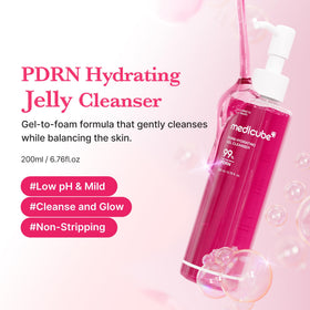 medicube PDRN Jelly to Foam Cleanser side view showing texture