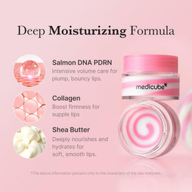 medicube PDRN Lip Sleeping Mask back view showing ingredients