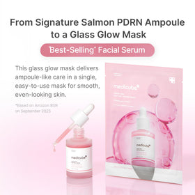 medicube PDRN Pink Peptide Ampoule Sheet Mask close-up of sheet