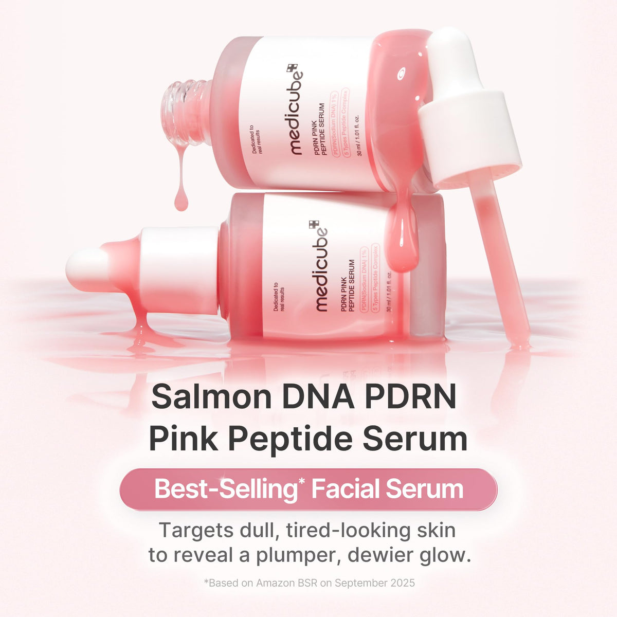 medicube PDRN Pink Peptide Serum bottle side view