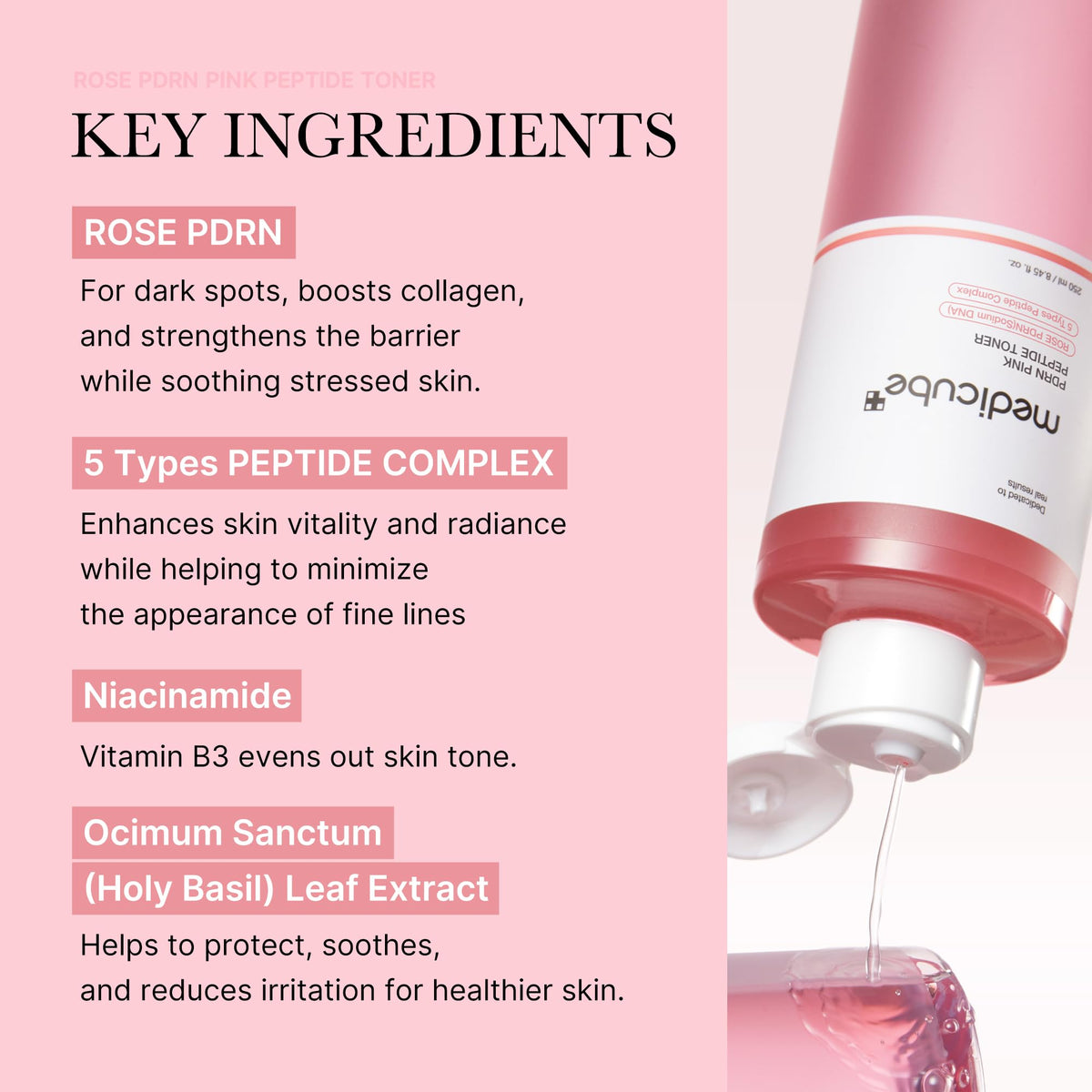 medicube PDRN Toner Rose PDRN Peptide Toner packaging